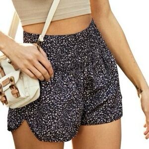 Free People Movement The Way Home Printed High Waist Pull On Shorts Size Medium